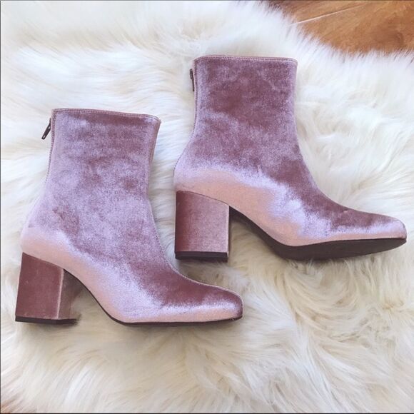 Free People Velvet Cecile Ankle Boots Pink Size 8 NWT - Picture 6 of 15